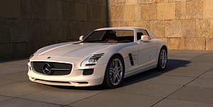 white sports car